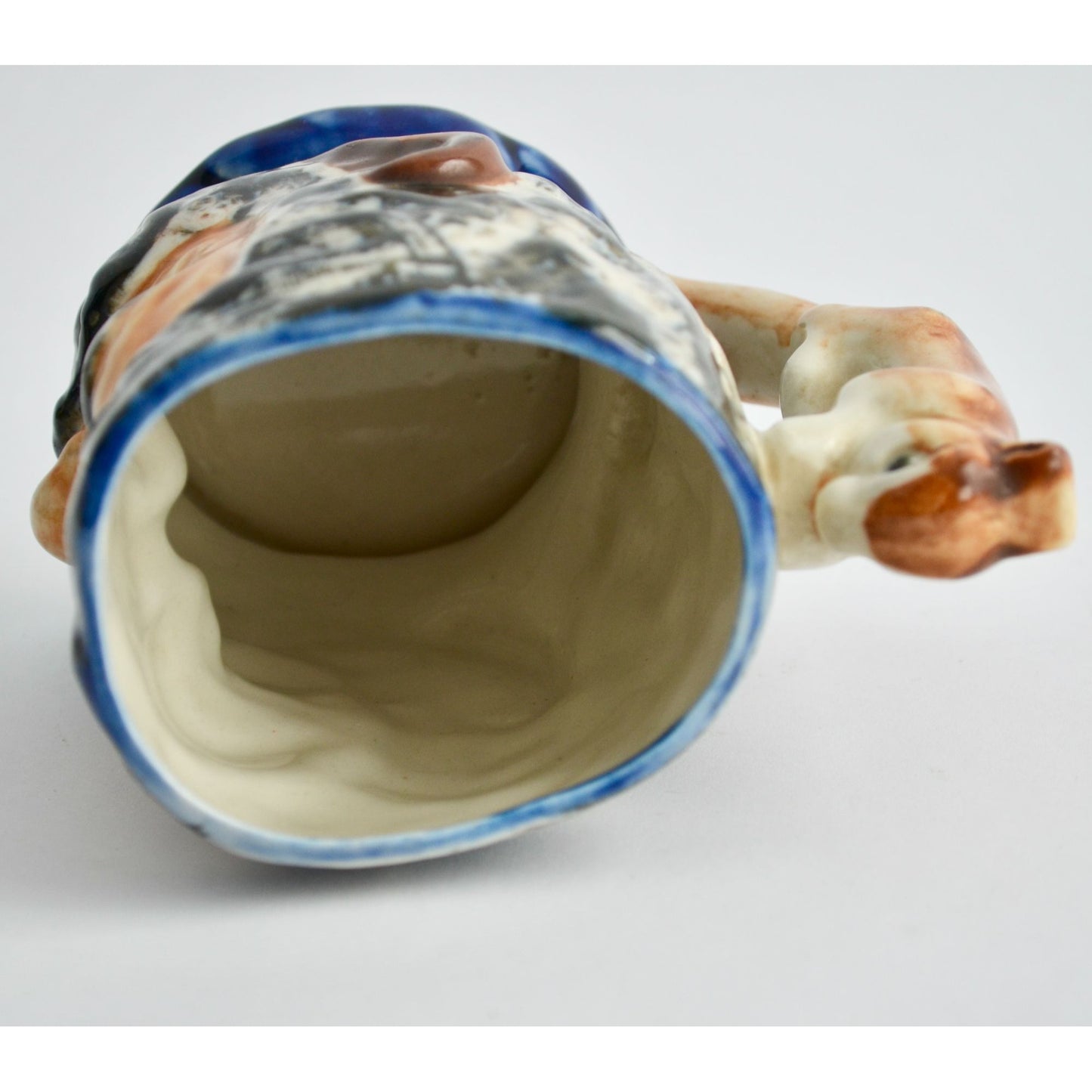 Vintage Pirate Face Mug Winking Beard Ceramic Cup with Squirrel Handle Rare