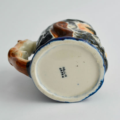 Vintage Pirate Face Mug Winking Beard Ceramic Cup with Squirrel Handle Rare