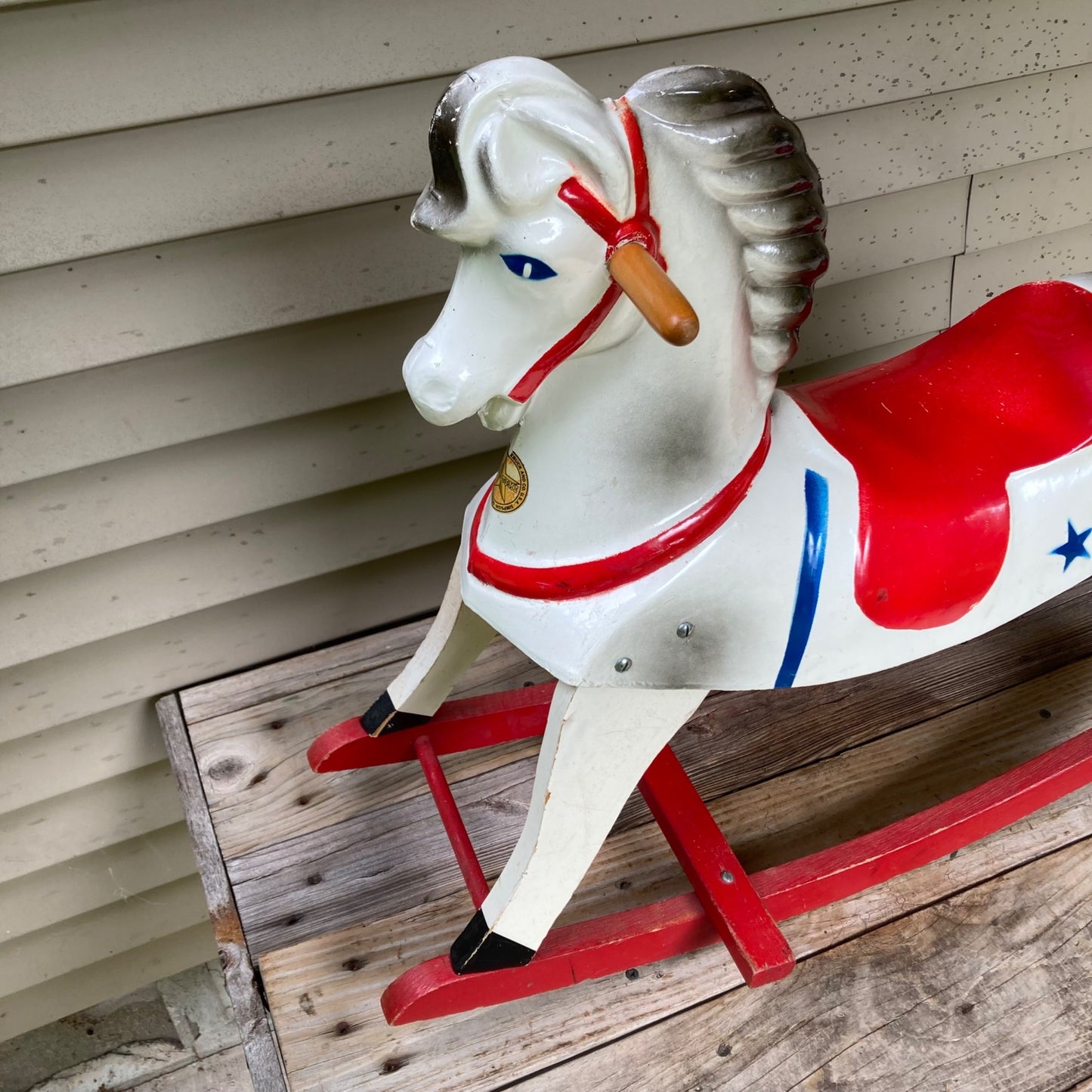 Vintage 1940's Sears Roebuck Happi-Time Rocking Horse Ride-On Toy