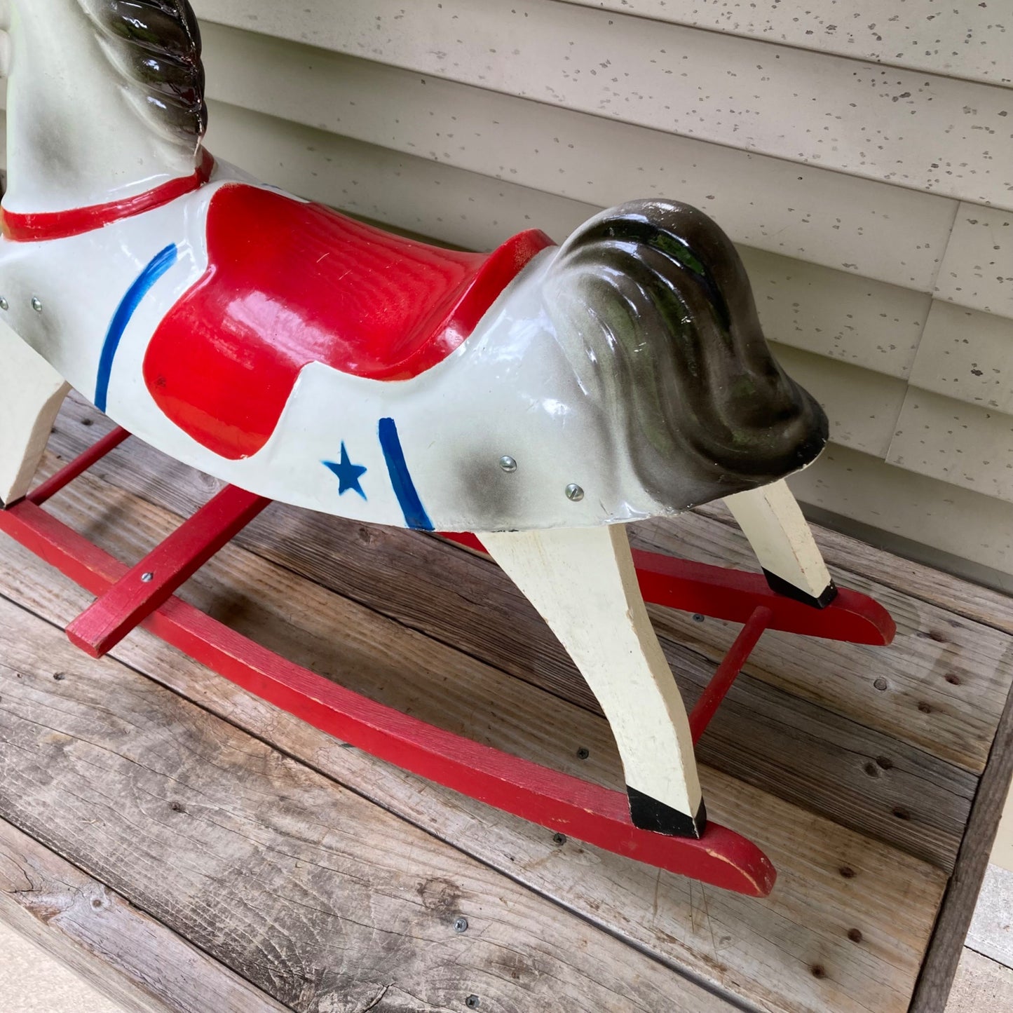 Vintage 1940's Sears Roebuck Happi-Time Rocking Horse Ride-On Toy
