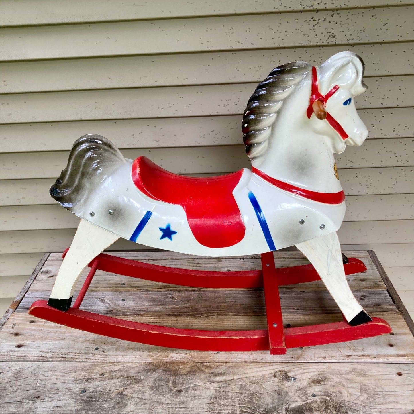 Vintage 1940's Sears Roebuck Happi-Time Rocking Horse Ride-On Toy