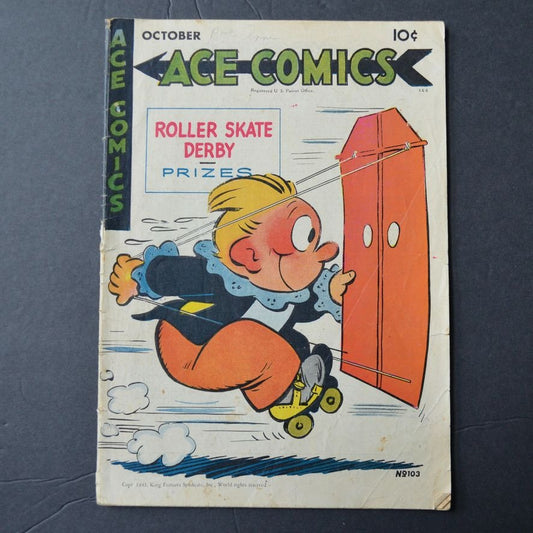 Ace Comics October 1945 #103 Vintage Roller Skate Derby King Features