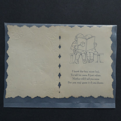 Whitney Made Vintage Die Cut Valentine Card Boy Girl