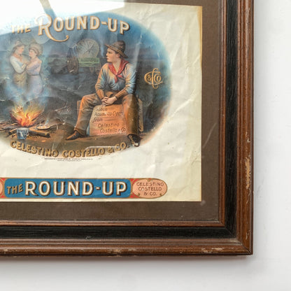 Vintage The Round-Up Cigar Celestino Costello & Co Framed Print