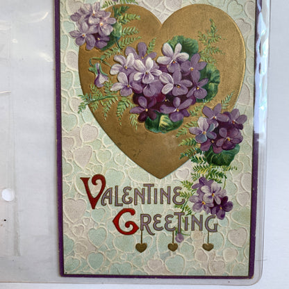 Antique 1913 Valentine's Day Postcard USPS Stamped