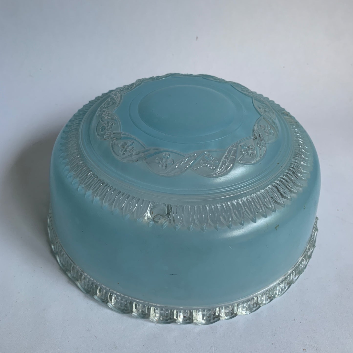 Vintage 1940s Blue Glass Ceiling Light Shade