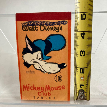 Vintage 1950's Walt Disney's Mickey Mouse Club Tablet Note Pad Notebook RARE