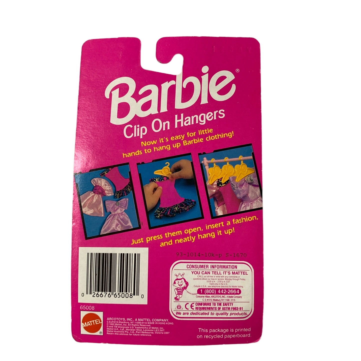 Barbie Clip On Hangers Vintage New 1993