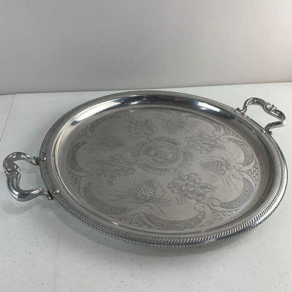 Vintage Large Aluminum Serving Tray