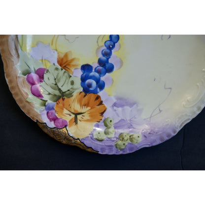 Nippon Handpainted Floral Dinner Plate Gold Trim