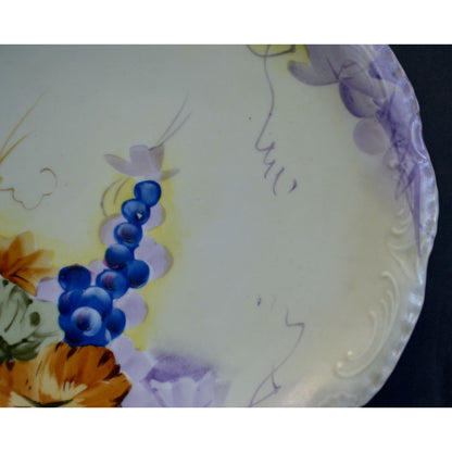 Nippon Handpainted Floral Dinner Plate Gold Trim