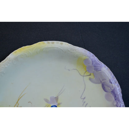 Nippon Handpainted Floral Dinner Plate Gold Trim