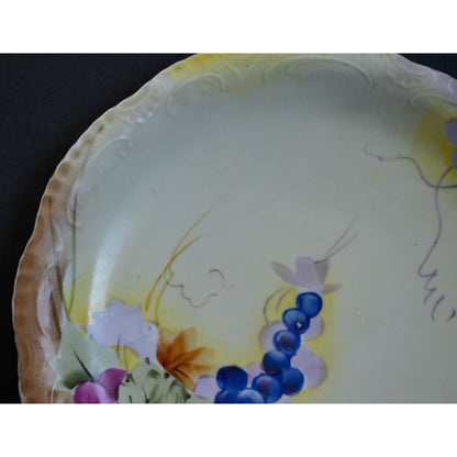 Nippon Handpainted Floral Dinner Plate Gold Trim