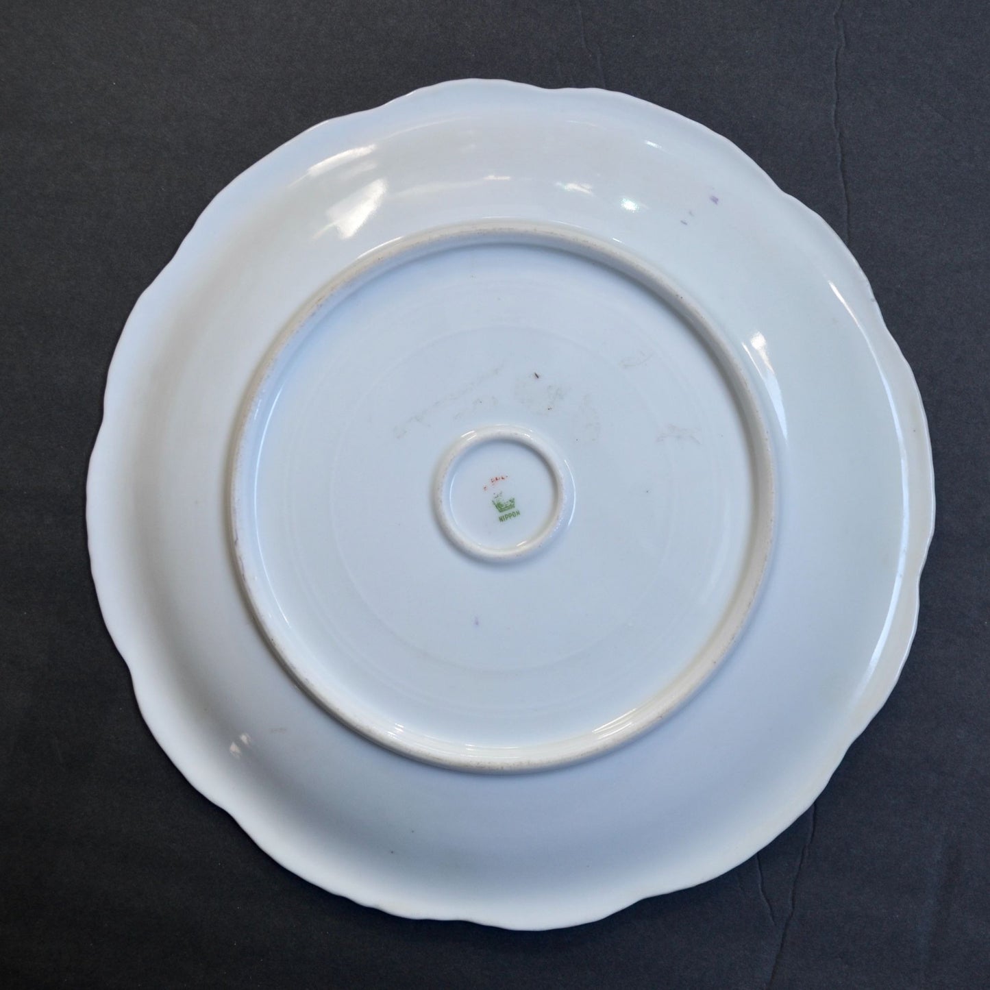 Nippon Handpainted Floral Dinner Plate Gold Trim