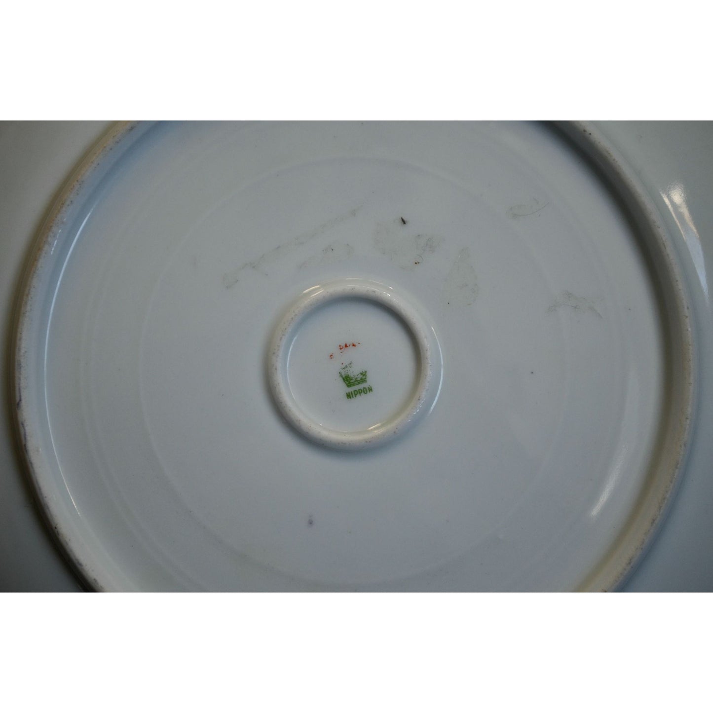 Nippon Handpainted Floral Dinner Plate Gold Trim