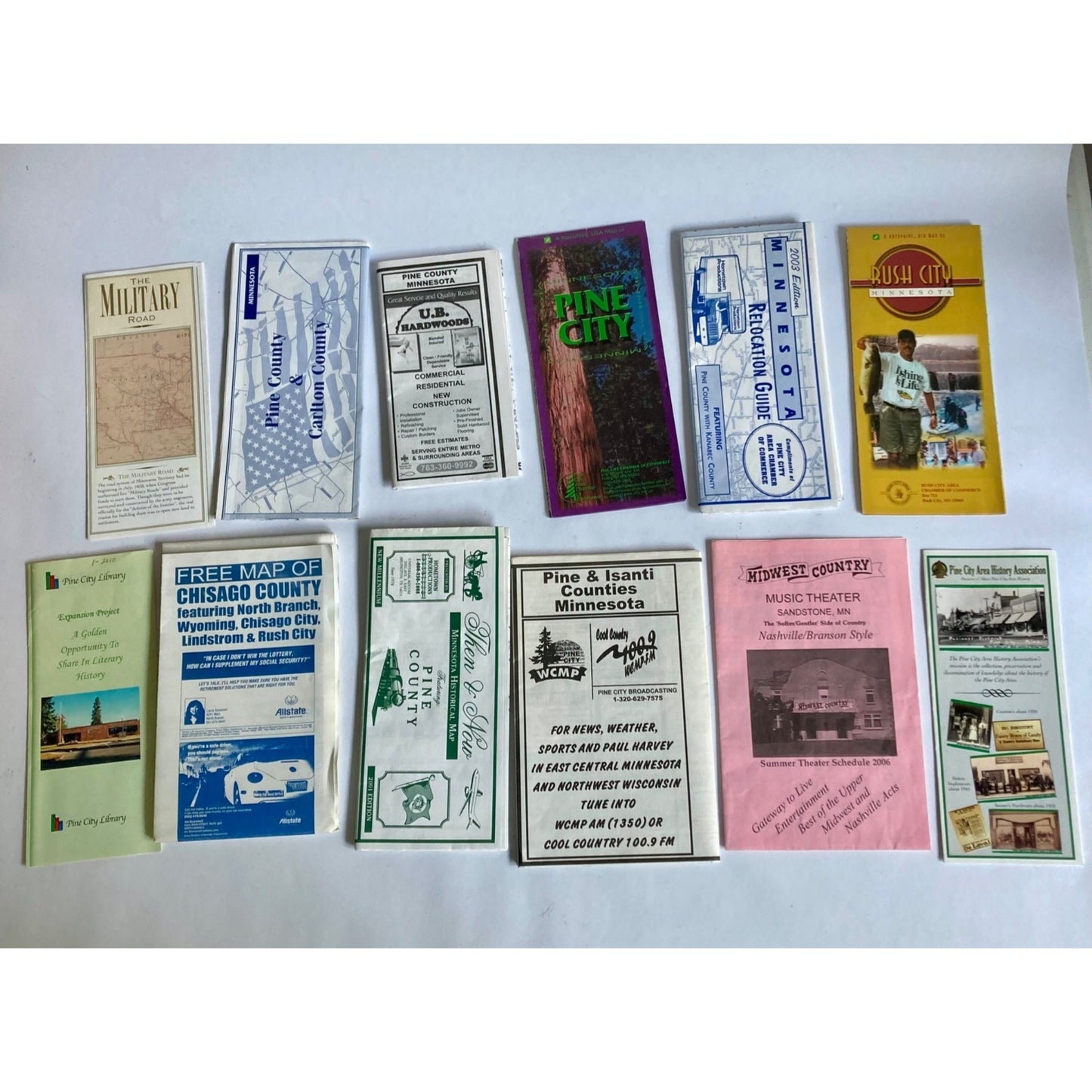 Lot Vintage East-Central Minnesota Maps & More Pine County Rush City Chisago