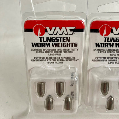 Lot 4 Packs VMC Tungsten Worm Weights 1/8 Oz TW18NAT - 16 Total Weights