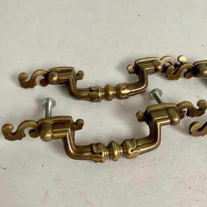 Lot 4 Vintage Drawer Pulls Retro MCM Brass? Handles