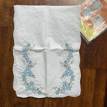 Vintage Vanity Dresser Embroidered Scarf with Original Packaging