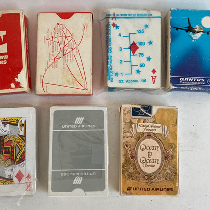 Lot 10 Vintage Airline Playing Card Decks Western American Eastern United Qantas