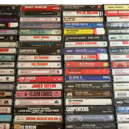 HUGE Lot 189 Vintage 70s 80s 90s Cassette Tapes Rock Pop Christian Soul