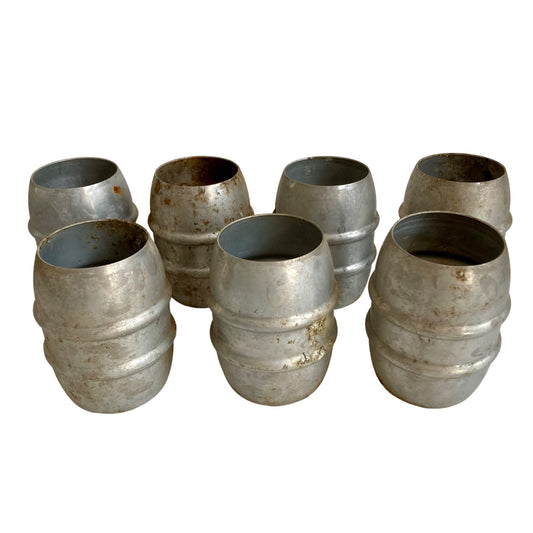 Vintage Lot 7 Benson Barrels Aluminum Beer Tumblers Mugs Drink Keg Cup