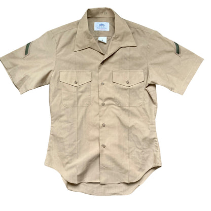 USMC Khaki Shirt Short Sleeve Man's Size 16 Dress M-1 Uniform NICE!