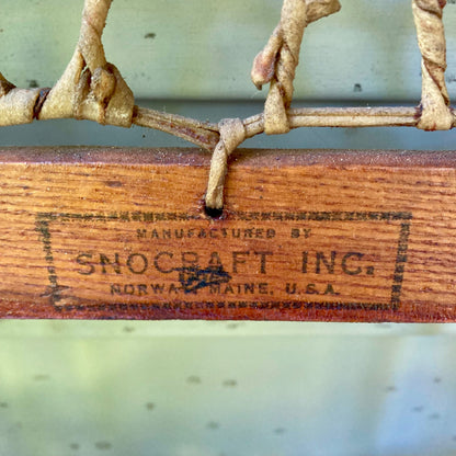 Pair Vintage Snocraft Snowshoes 48x13" Wood Norway, Maine