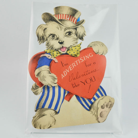 Vintage LARGE Card I'm Advertising for a Valentine Like You 11.75 x 7.5"