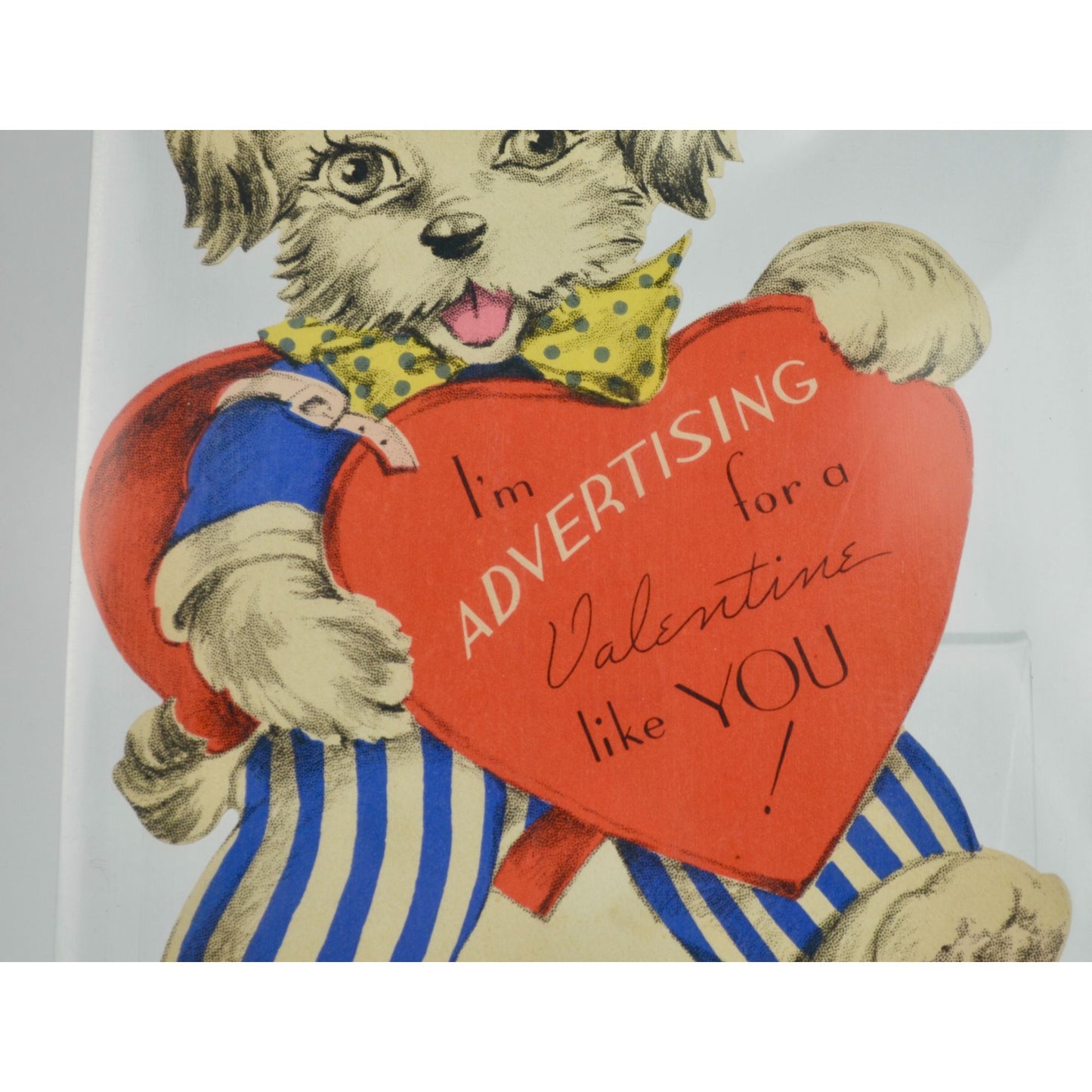 Vintage LARGE Card I'm Advertising for a Valentine Like You 11.75 x 7.5"