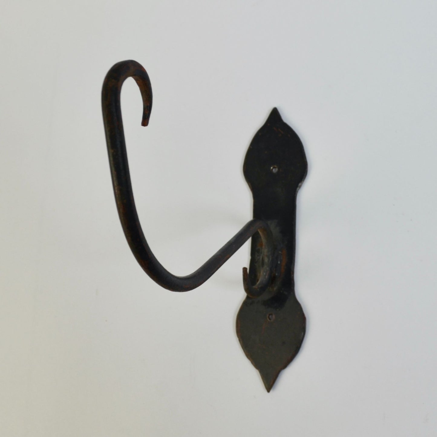Vintage Wrought Iron Hat Coat Hook Hanging Plant 9" Long