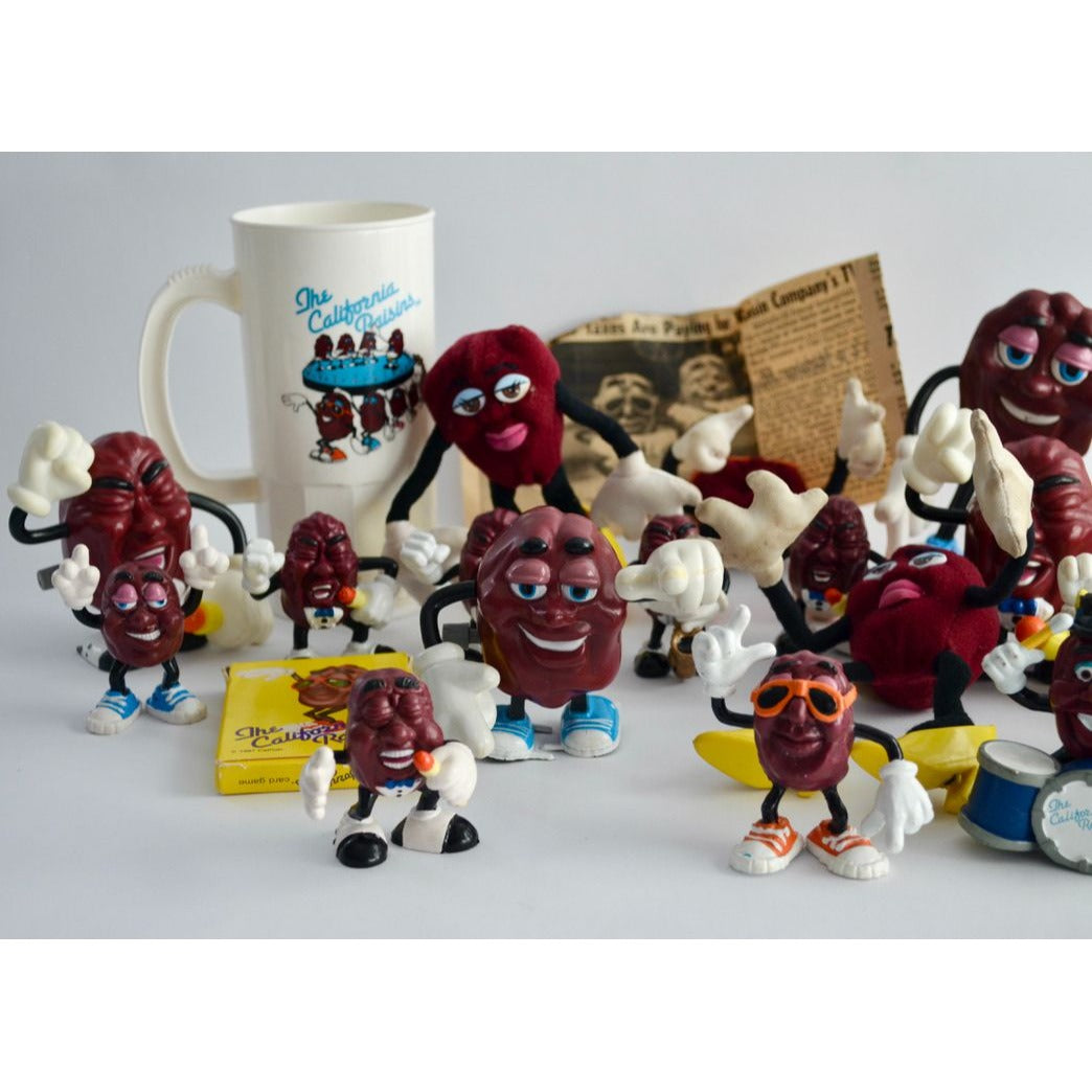 California Raisins Large Lot Mug Figures Accessories Cards Vintage