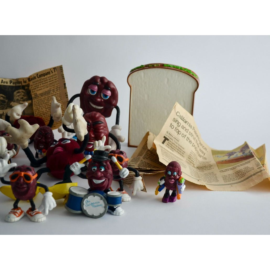 California Raisins Large Lot Mug Figures Accessories Cards Vintage