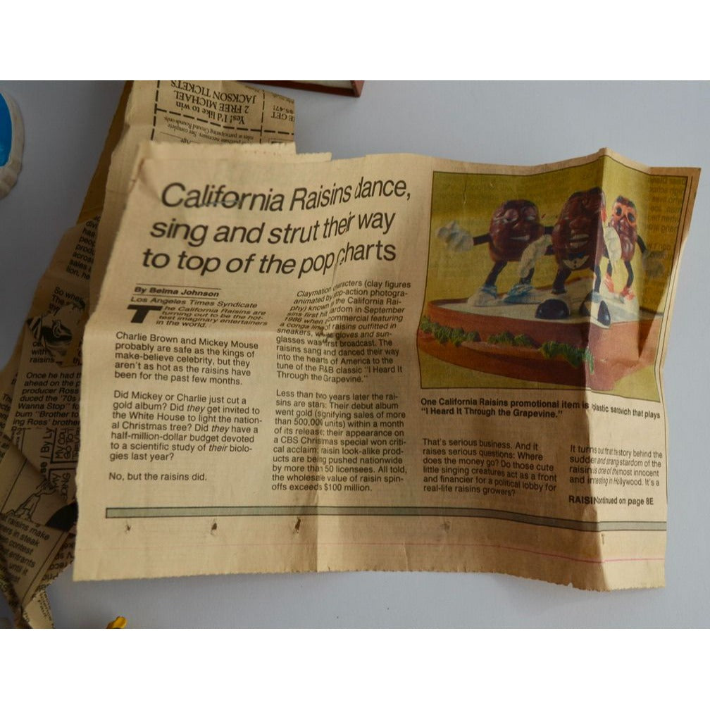 California Raisins Large Lot Mug Figures Accessories Cards Vintage