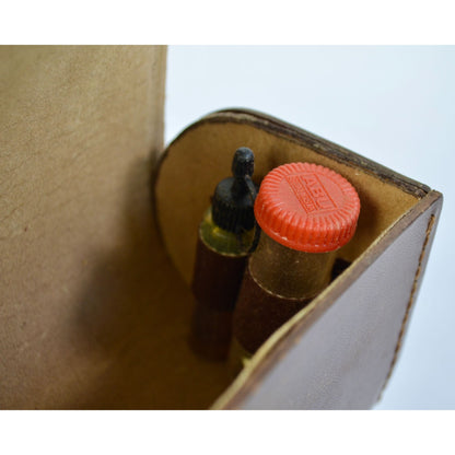 Vintage Abu Garcia Ambassadeur Reel Case Brown Leather w/ Accessories
