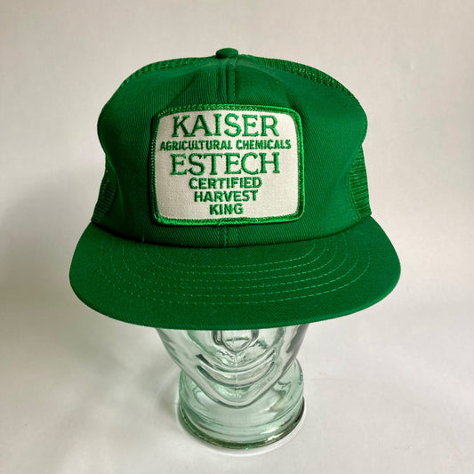 Vintage Kaiser Agriculture Chemicals Snapback Hat Trucker's Estech Harvest King