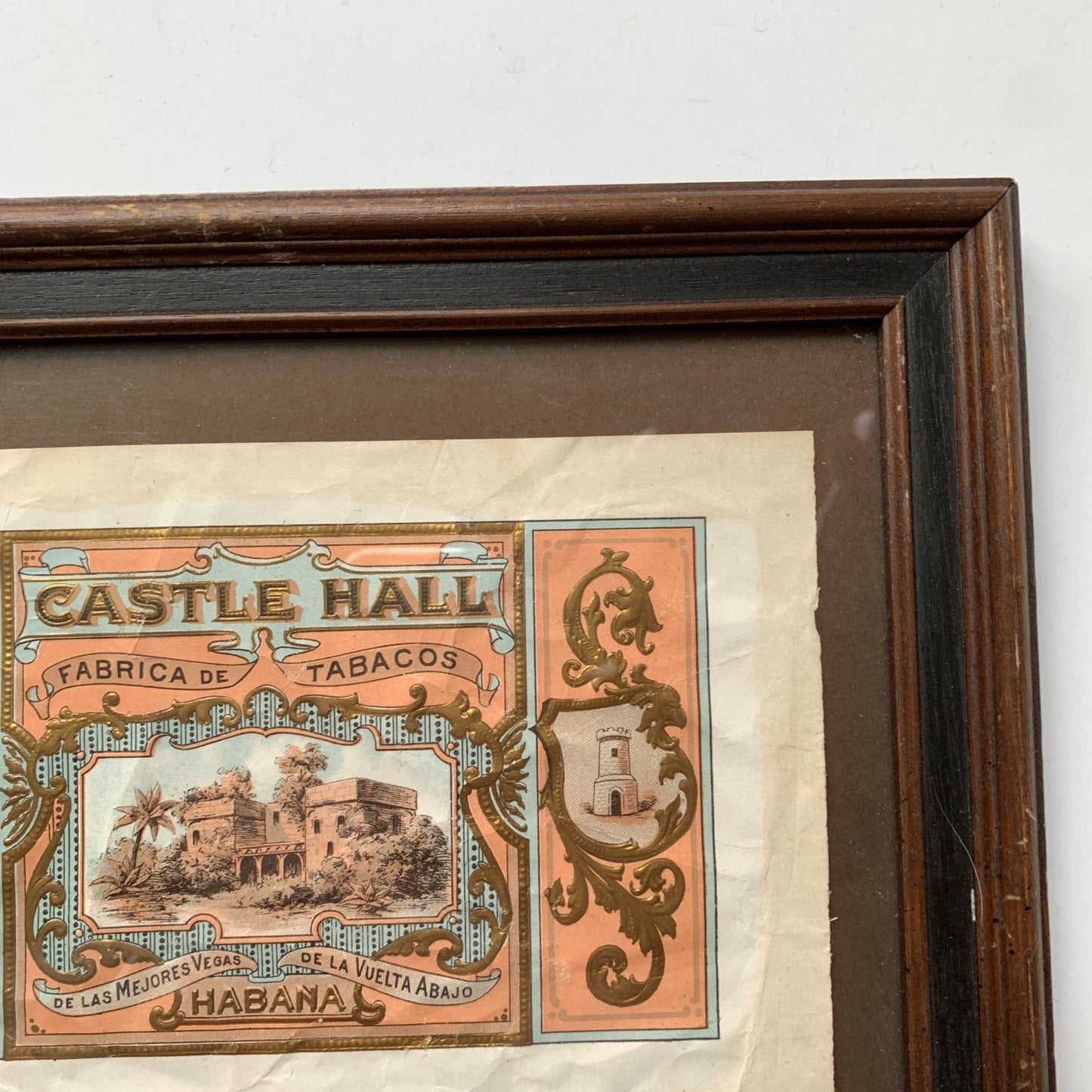 Castle Hall Habana Cigar Box Label Framed Vintage