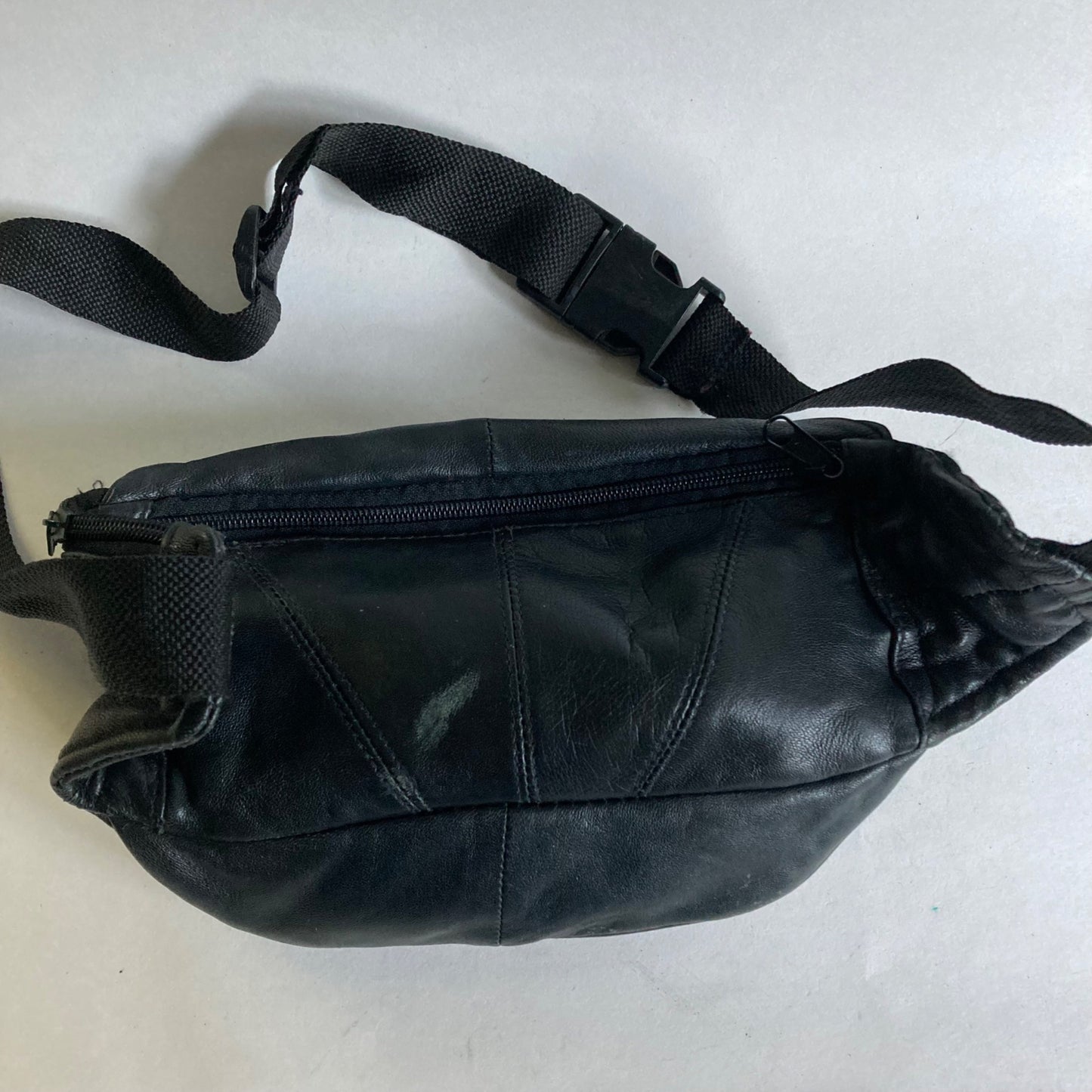 Vintage Karan Leather Fanny Pack Black