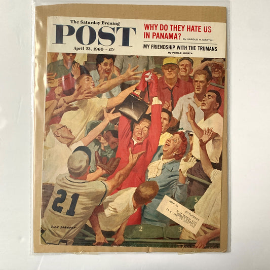 The Saturday Evening Post Magazine COVER April 23 1960 Dick Sargent Baseball