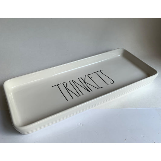 Rae Dunn Trinkets Tray Large White