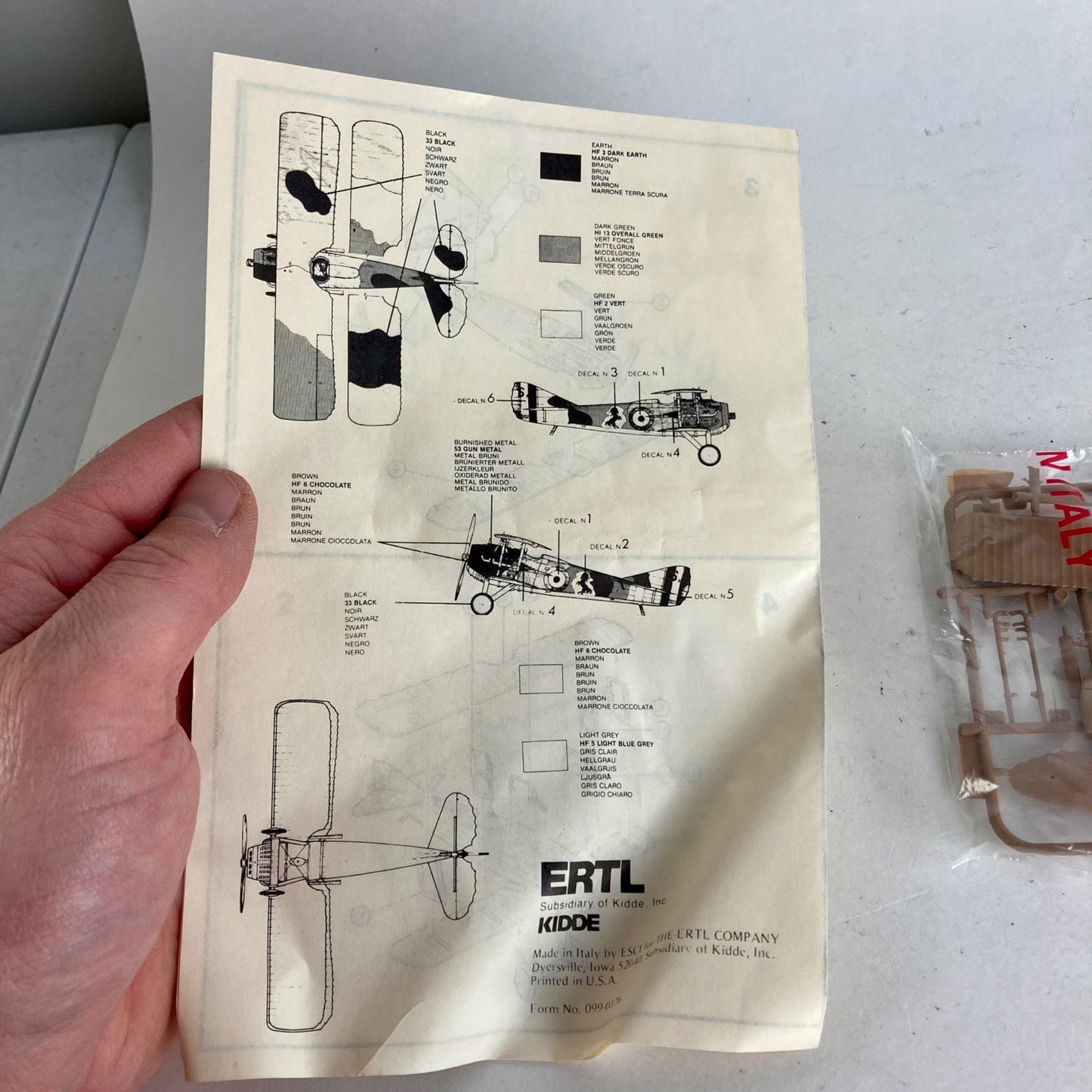 Vintage Ertl French Spad XIII 1/72 Model Kit ESCI Airplane COMPLETE 3222