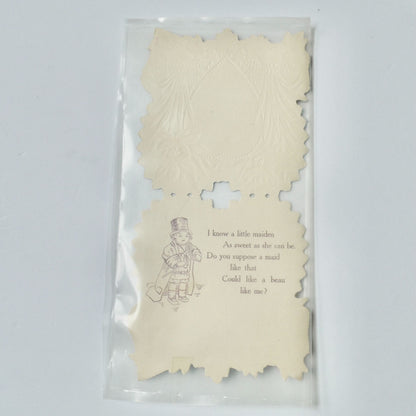 Vintage Valentine Card Girl Dog Little Maiden Beau