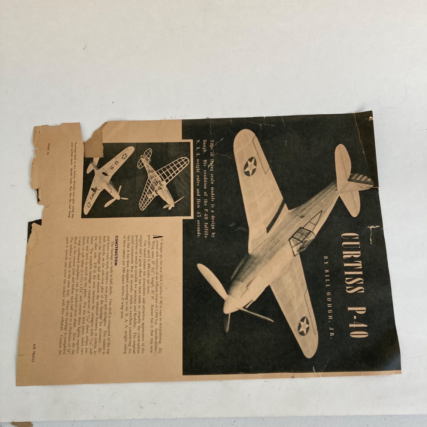 Vintage 1941 George Ross Bomber Fighter Airplane Kit INSTRUCTIONS Messerschmitt