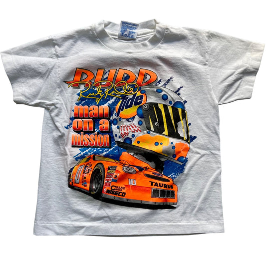 Vintage NASCAR Ricky Rudd #10 "Man On A Mission" T-Shirt Youth S 6-8 Tide Racing
