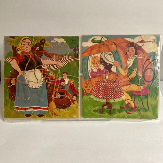 Lot 2 Vintage 1965 SIFO Tray Puzzles Nursery Rhyme