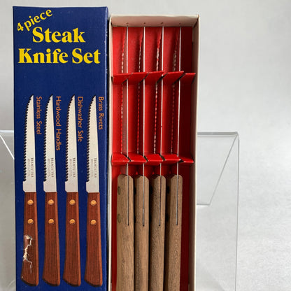 Vintage Tramontina Steak Knife Knives Set of 4 In Box