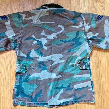 Air Force BDU Woodland Camo Shirt Top Senior Airman Hot Weather Combat Jacket