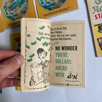 Lot Vintage Gold Bond Savers Books Holiday Gift Stamp S&N Green Stamps House