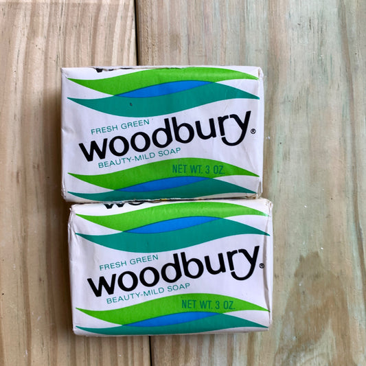 Woodbury Fresh Green Beauty Mild Soap 3 oz Vintage Lot of 2 Prop