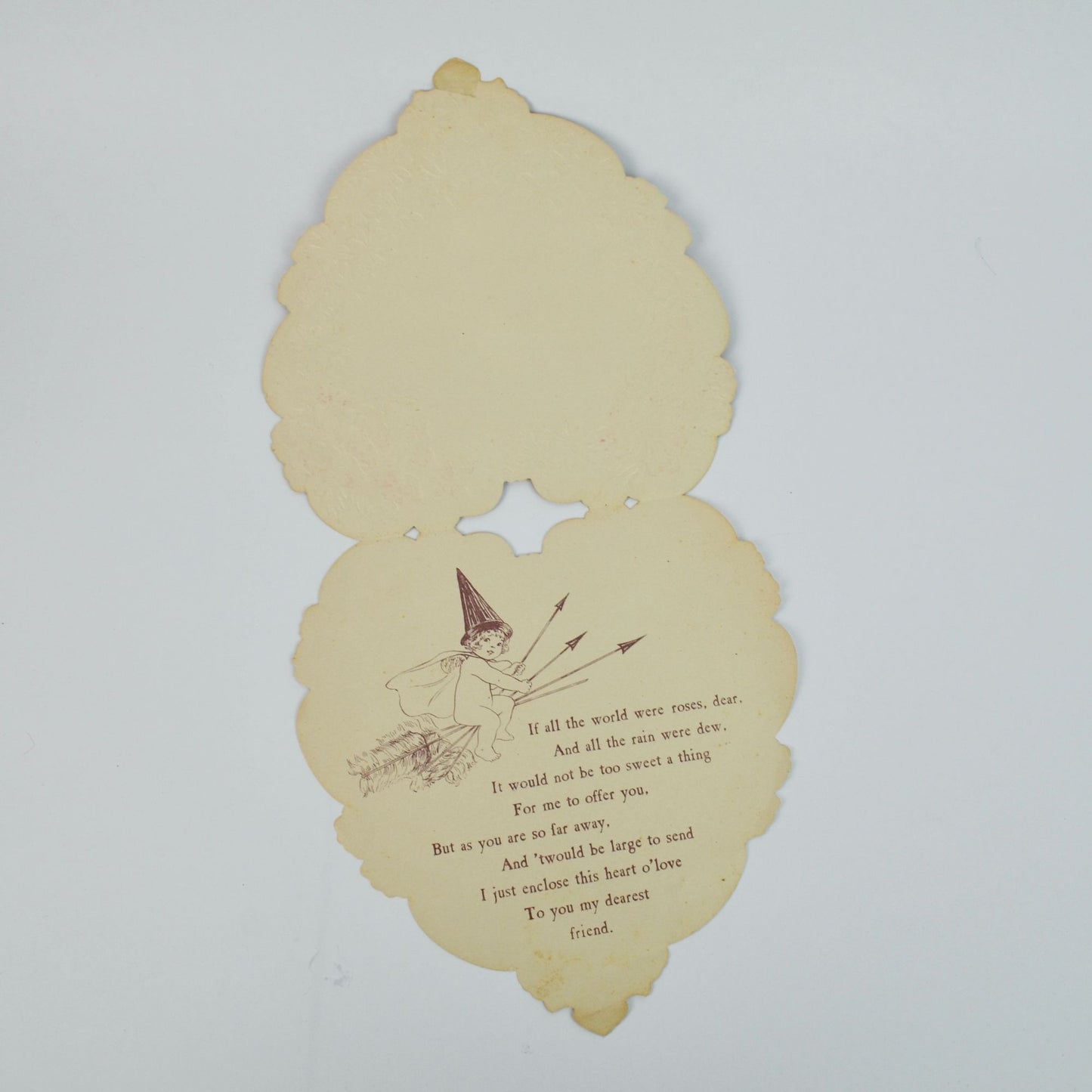 Antique Heart Paper Lace Valentine's Day Card Floral